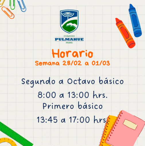 Horarios del 28/02 al 01/30